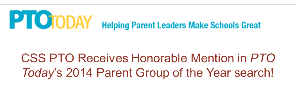 CSS PTO Receives Honorable Mention from PTO Today!