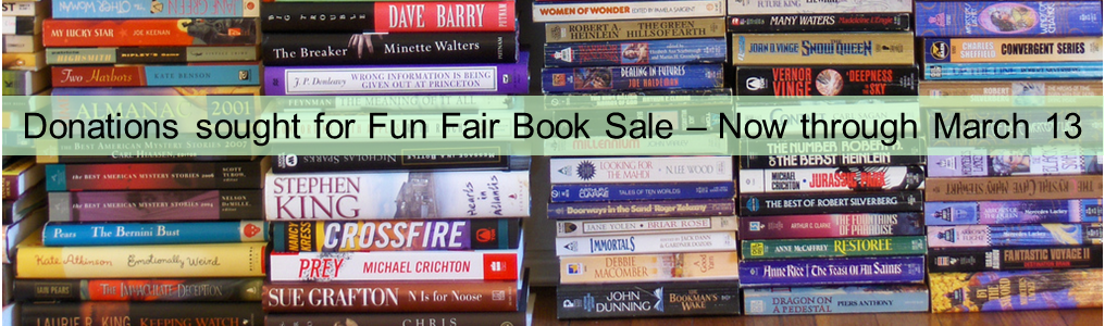 Donations sought for Fun Fair Book Sale – Now through March 13