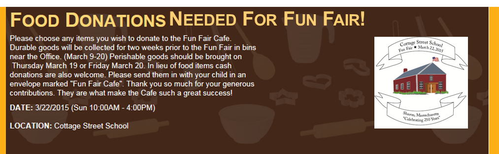 Food Items Needed for Fun Fair Cafe