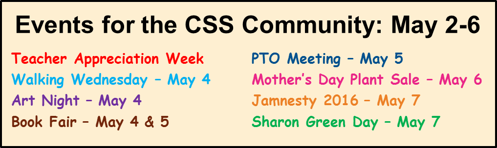 Events for the CSS Community: May 2-6