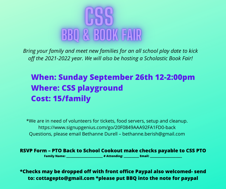 CSS – Back to School BBQ & Book Fair
